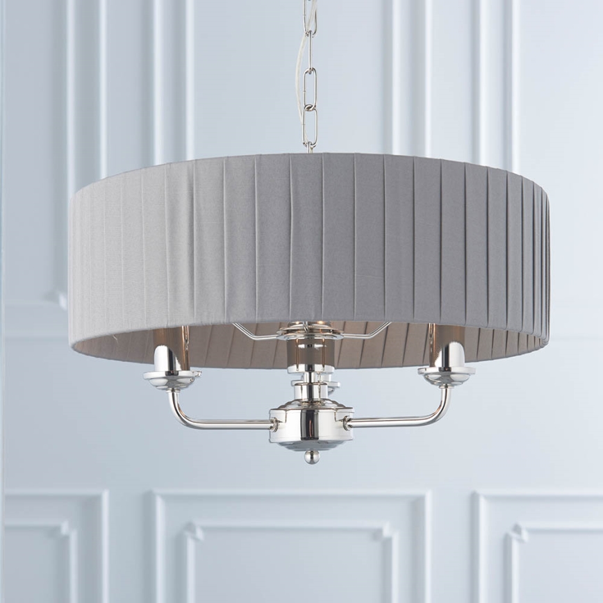 Endon 94394 - Lustra ar ķēdi HIGHCLERE 3xE14/40W/230V tumši pelēka/spīdīgi hromēts
