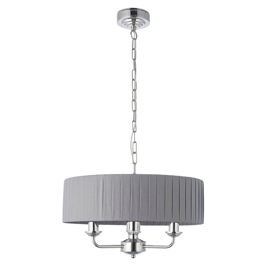 Endon 94394 - Lustra ar ķēdi HIGHCLERE 3xE14/40W/230V tumši pelēka/spīdīgi hromēts