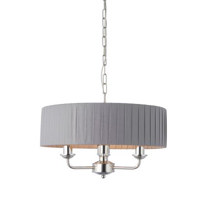 Endon 94394 - Lustra ar ķēdi HIGHCLERE 3xE14/40W/230V tumši pelēka/spīdīgi hromēts