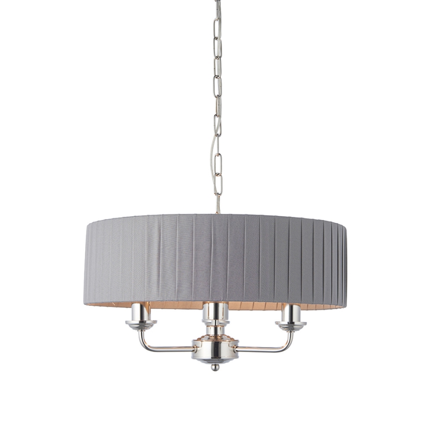 Endon 94394 - Lustra ar ķēdi HIGHCLERE 3xE14/40W/230V tumši pelēka/spīdīgi hromēts