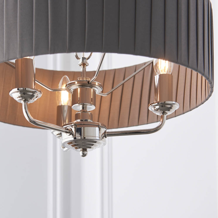 Endon 94394 - Lustra ar ķēdi HIGHCLERE 3xE14/40W/230V tumši pelēka/spīdīgi hromēts