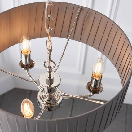 Endon 94394 - Lustra ar ķēdi HIGHCLERE 3xE14/40W/230V tumši pelēka/spīdīgi hromēts