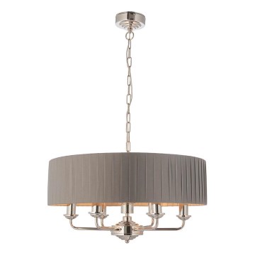Endon 94397 - Lustra ar ķēdi HIGHCLERE 6xE14/40W/230V pelēka/spīdīgi hromēts