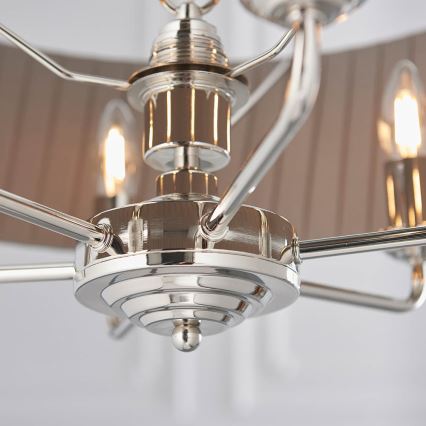 Endon 94397 - Lustra ar ķēdi HIGHCLERE 6xE14/40W/230V pelēka/spīdīgi hromēts