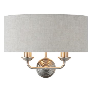 Endon 94403 - Sienas lampa HIGHCLERE 2xE14/40W/230V pelēka/matēts hroms