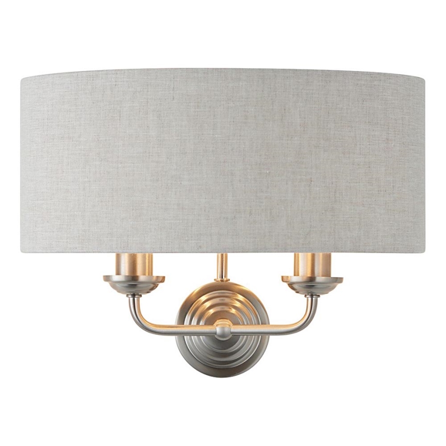 Endon 94403 - Sienas lampa HIGHCLERE 2xE14/40W/230V pelēka/matēts hroms