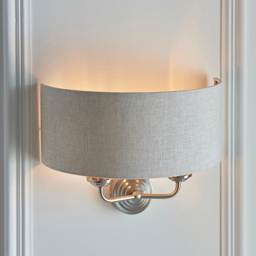 Endon 94403 - Sienas lampa HIGHCLERE 2xE14/40W/230V pelēka/matēts hroms