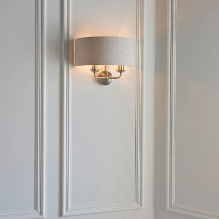 Endon 94403 - Sienas lampa HIGHCLERE 2xE14/40W/230V pelēka/matēts hroms