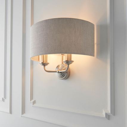 Endon 94403 - Sienas lampa HIGHCLERE 2xE14/40W/230V pelēka/matēts hroms