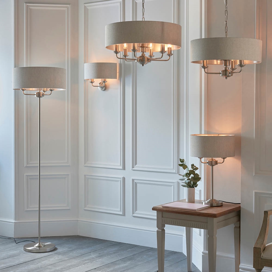 Endon 94403 - Sienas lampa HIGHCLERE 2xE14/40W/230V pelēka/matēts hroms