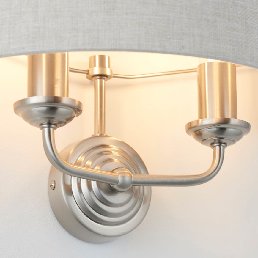 Endon 94403 - Sienas lampa HIGHCLERE 2xE14/40W/230V pelēka/matēts hroms