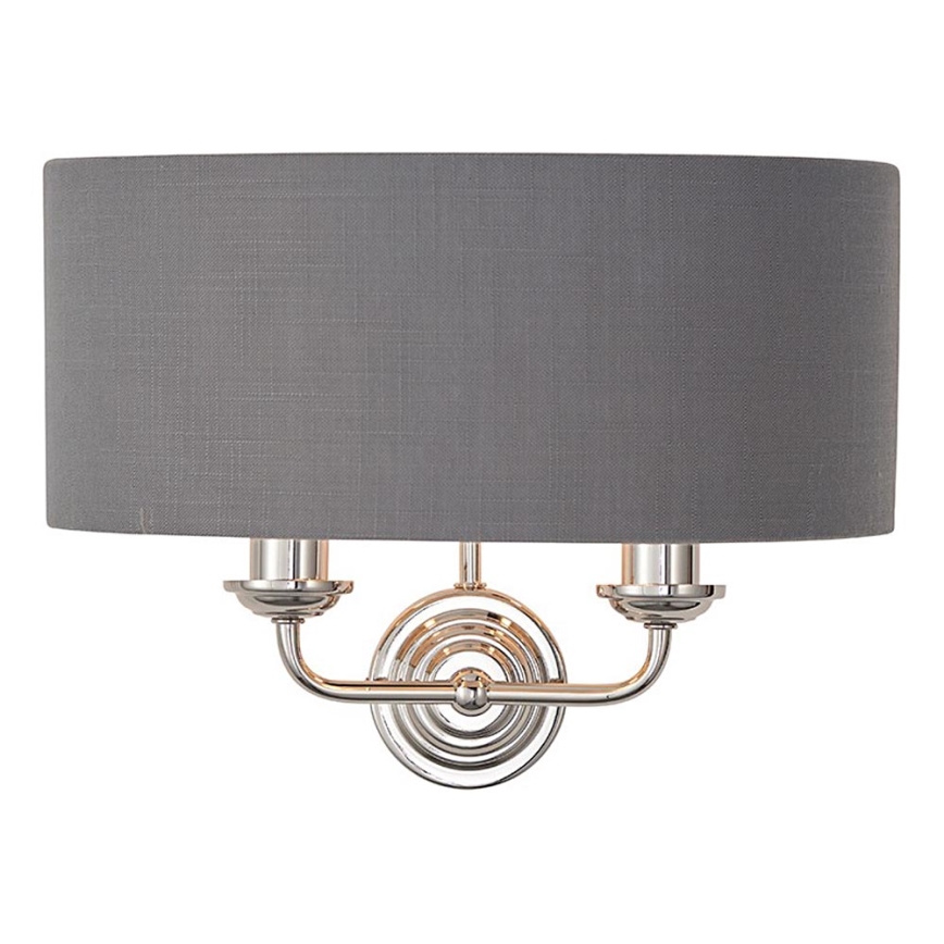 Endon 94406 - Sienas lampa HIGHCLERE 2xE14/40W/230V tumši pelēka/spīdīgi hromēts