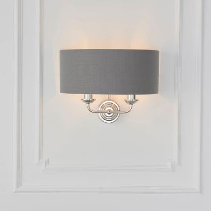 Endon 94406 - Sienas lampa HIGHCLERE 2xE14/40W/230V tumši pelēka/spīdīgi hromēts