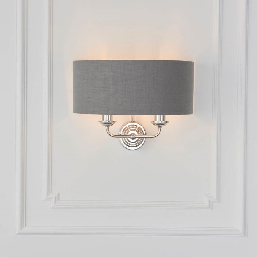 Endon 94406 - Sienas lampa HIGHCLERE 2xE14/40W/230V tumši pelēka/spīdīgi hromēts