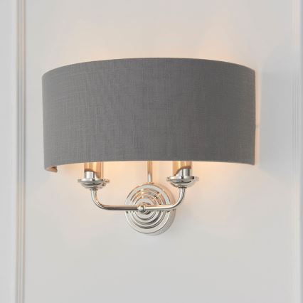 Endon 94406 - Sienas lampa HIGHCLERE 2xE14/40W/230V tumši pelēka/spīdīgi hromēts