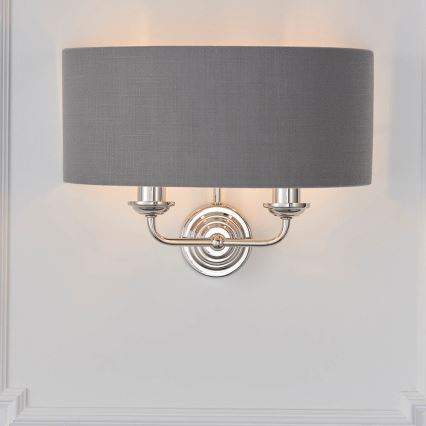 Endon 94406 - Sienas lampa HIGHCLERE 2xE14/40W/230V tumši pelēka/spīdīgi hromēts