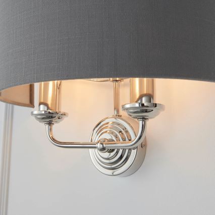 Endon 94406 - Sienas lampa HIGHCLERE 2xE14/40W/230V tumši pelēka/spīdīgi hromēts