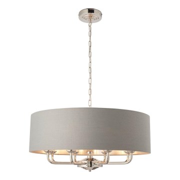 Endon 94415 - Lustra ar ķēdi HIGHCLERE 8xE14/40W/230V pelēka/spīdīgi hromēts d. 70 cm