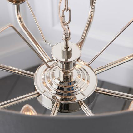 Endon 94415 - Lustra ar ķēdi HIGHCLERE 8xE14/40W/230V pelēka/spīdīgi hromēts d. 70 cm