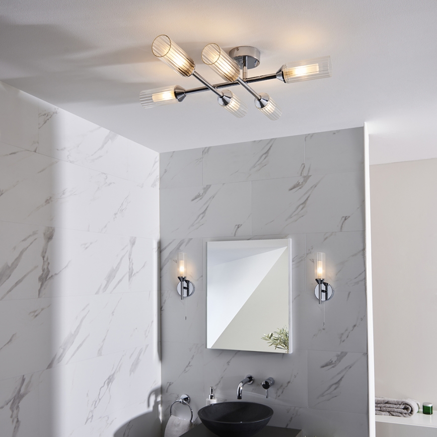 Endon 95045 - Vannas istabas virsapmetuma lustra NATORI 6xG9/3W/230V IP44 spīdīgi hromēts