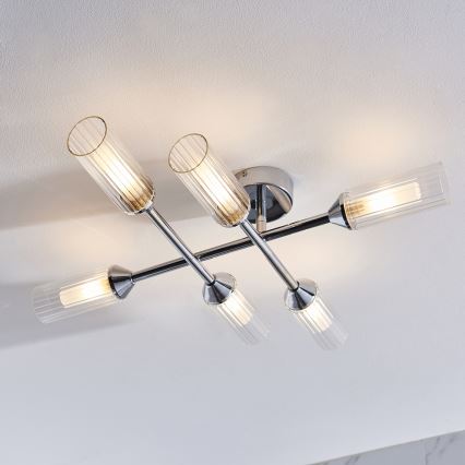 Endon 95045 - Vannas istabas virsapmetuma lustra NATORI 6xG9/3W/230V IP44 spīdīgi hromēts