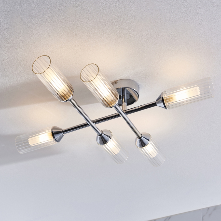Endon 95045 - Vannas istabas virsapmetuma lustra NATORI 6xG9/3W/230V IP44 spīdīgi hromēts