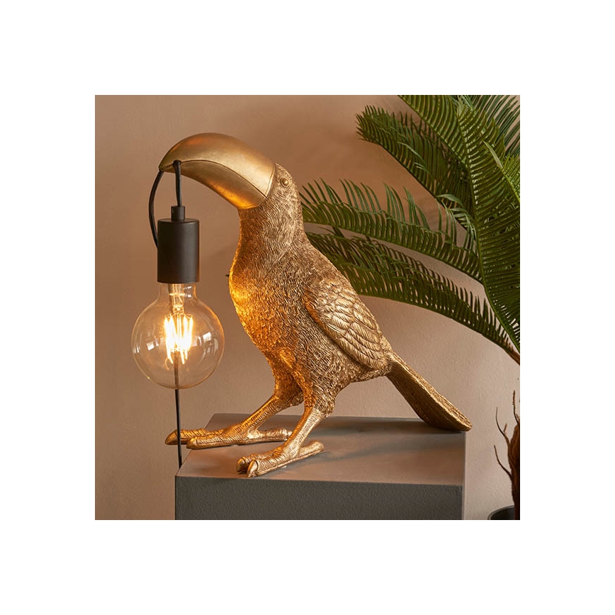 Endon 95077 - Galda lampa TOCO TOUCAN 1xE27/10W/230V zelta