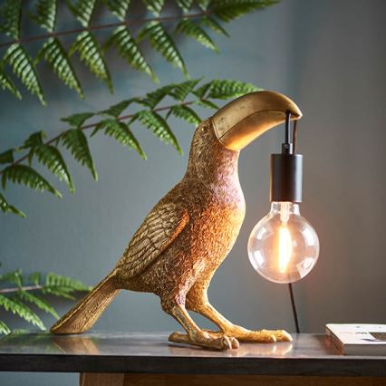 Endon 95077 - Galda lampa TOCO TOUCAN 1xE27/10W/230V zelta