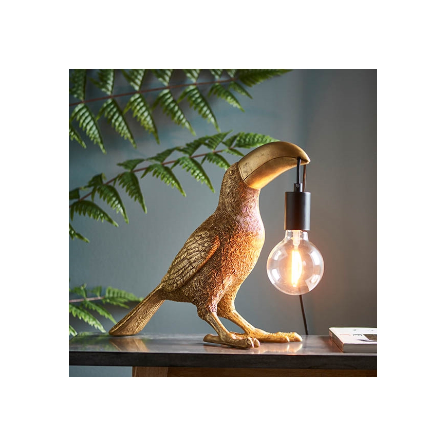 Endon 95077 - Galda lampa TOCO TOUCAN 1xE27/10W/230V zelta