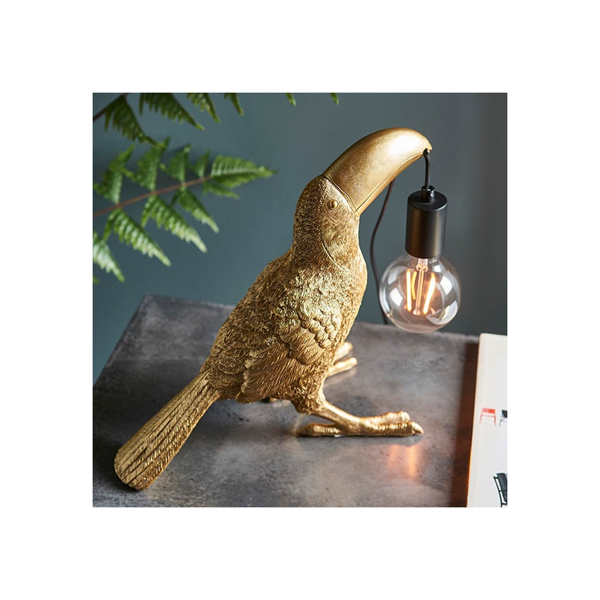 Endon 95077 - Galda lampa TOCO TOUCAN 1xE27/10W/230V zelta
