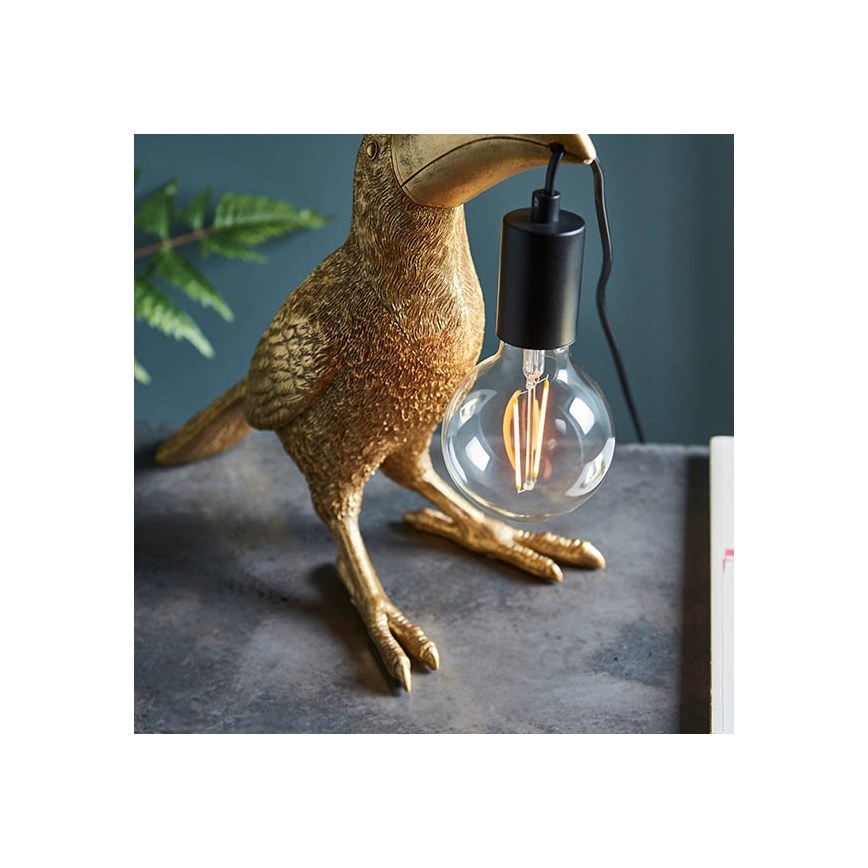 Endon 95077 - Galda lampa TOCO TOUCAN 1xE27/10W/230V zelta
