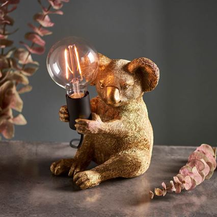 Endon 95082 - Galda lampa KOALA 1xE27/10W/230V zelta