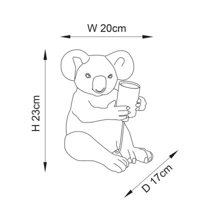 Endon 95082 - Galda lampa KOALA 1xE27/10W/230V zelta