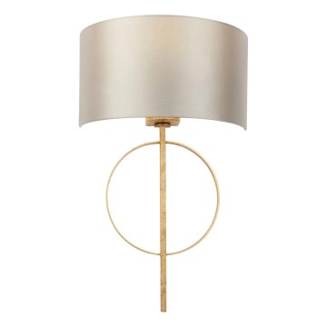 Endon 95210 - Sienas lampa 1xE27/10W/230V, pelēka ar misiņa detaļām