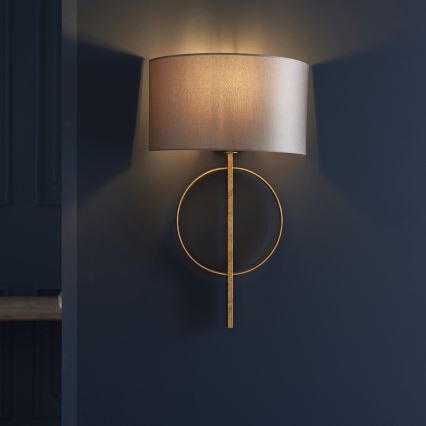 Endon 95210 - Sienas lampa 1xE27/10W/230V, pelēka ar misiņa detaļām