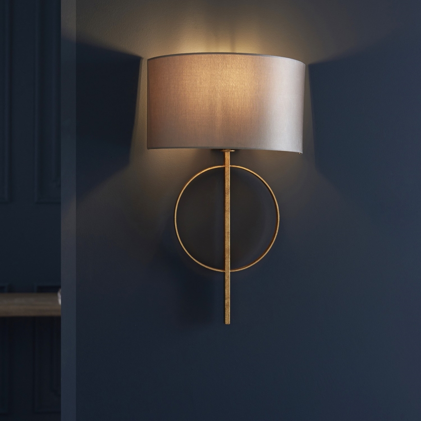Endon 95210 - Sienas lampa 1xE27/10W/230V, pelēka ar misiņa detaļām