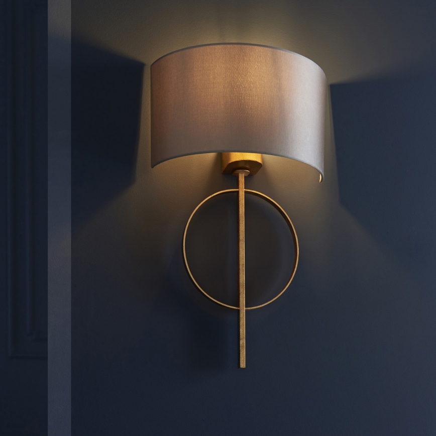 Endon 95210 - Sienas lampa 1xE27/10W/230V, pelēka ar misiņa detaļām