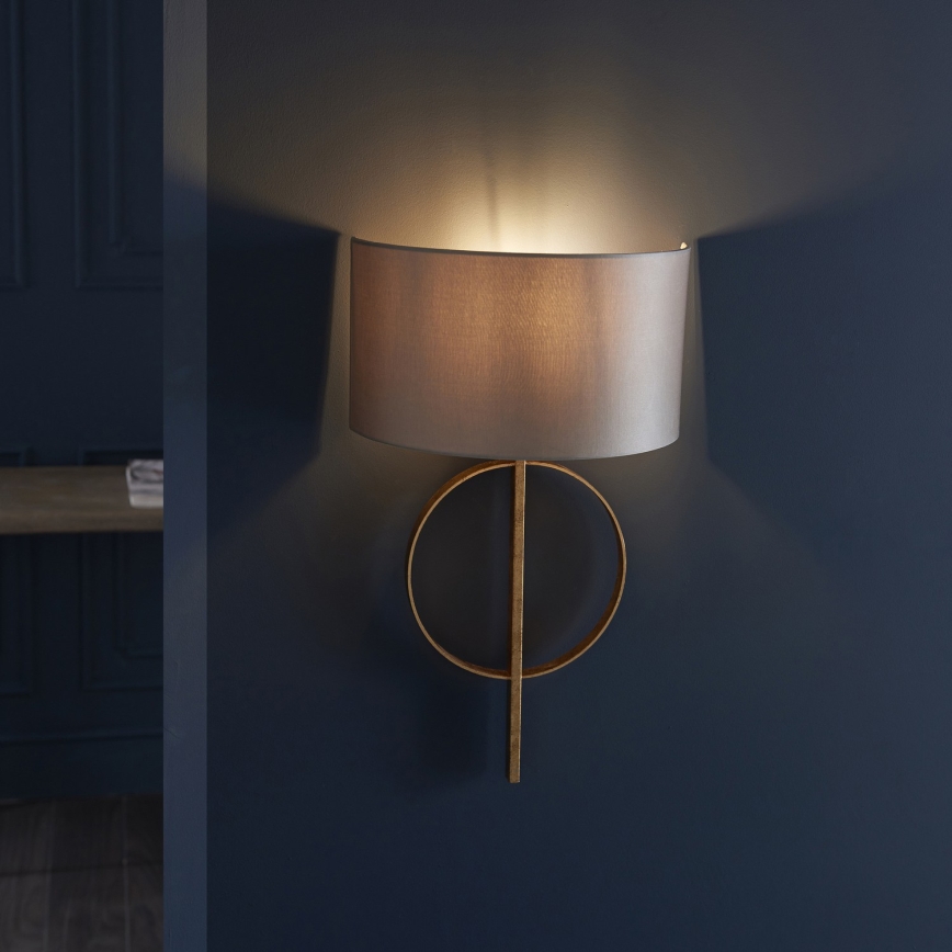 Endon 95210 - Sienas lampa 1xE27/10W/230V, pelēka ar misiņa detaļām