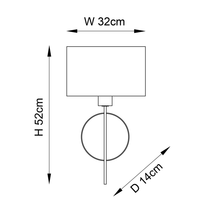 Endon 95210 - Sienas lampa 1xE27/10W/230V, pelēka ar misiņa detaļām