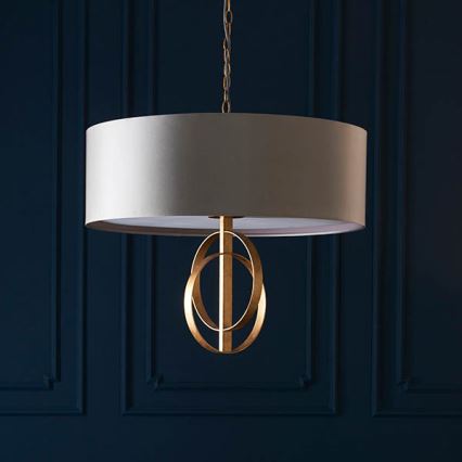 Endon 95211 - lustra ar ķēdi 5xE27/10W/230V Ø 70 cm pelēka/misiņa
