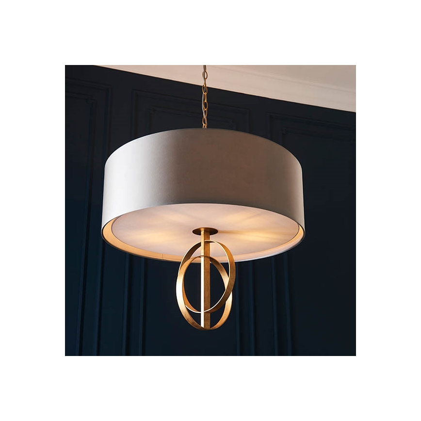 Endon 95211 - lustra ar ķēdi 5xE27/10W/230V Ø 70 cm pelēka/misiņa