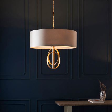 Endon 95211 - lustra ar ķēdi 5xE27/10W/230V Ø 70 cm pelēka/misiņa