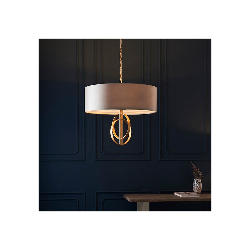 Endon 95211 - lustra ar ķēdi 5xE27/10W/230V Ø 70 cm pelēka/misiņa