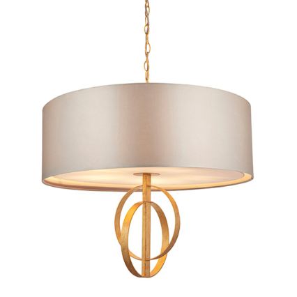 Endon 95211 - lustra ar ķēdi 5xE27/10W/230V Ø 70 cm pelēka/misiņa