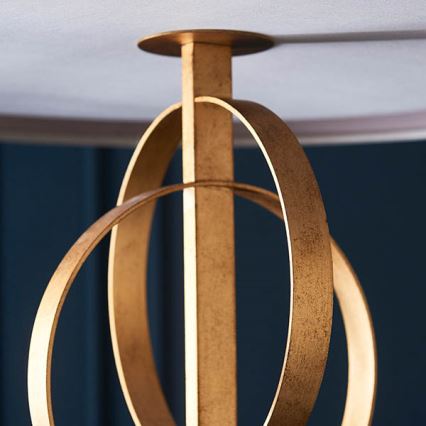 Endon 95211 - lustra ar ķēdi 5xE27/10W/230V Ø 70 cm pelēka/misiņa