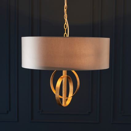 Endon 95212 - Lustra uz ķēdes 3xE27/10W/230V Ø 60 cm pelēka/misiņš