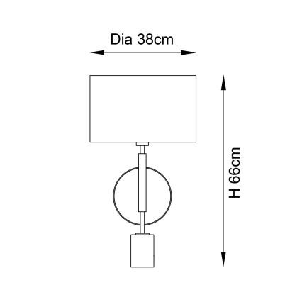Endon 95213 - Galda lampa 1xE27/10W/230V pelēka/misiņa/melna