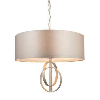 Endon 95215 - Lustra ar ķēdi 5xE27/10W/230V Ø 70 cm pelēka