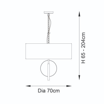 Endon 95215 - Lustra ar ķēdi 5xE27/10W/230V Ø 70 cm pelēka