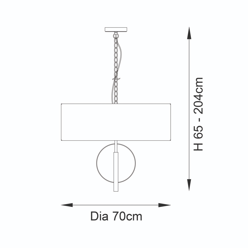 Endon 95215 - Lustra ar ķēdi 5xE27/10W/230V Ø 70 cm pelēka